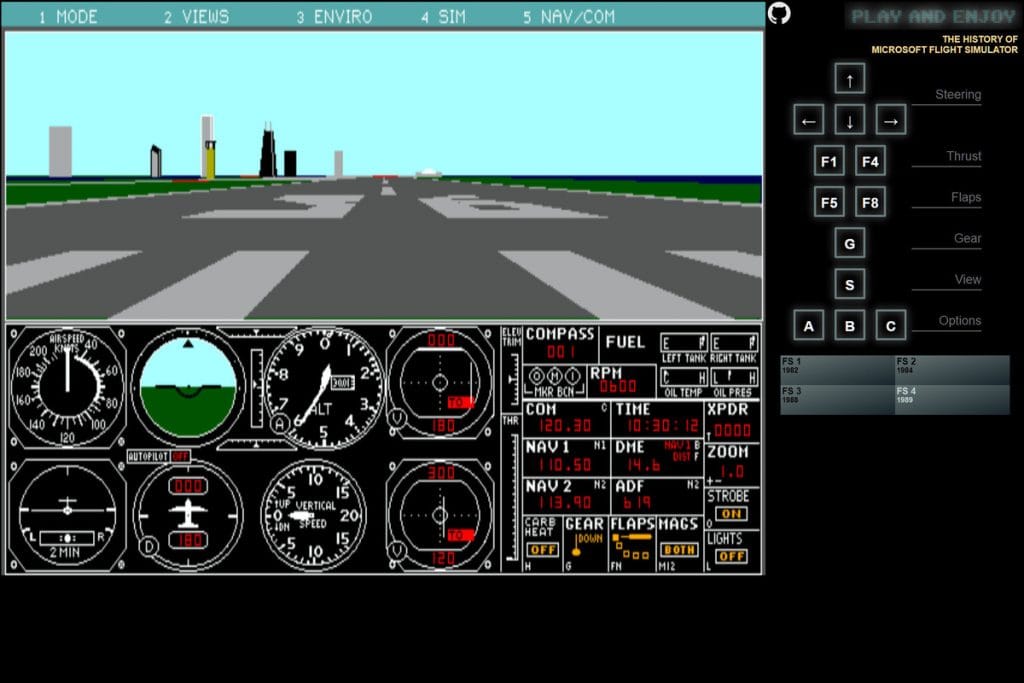 Can't run Microsoft Flight Simulator 2020? Play the 1982 version in your browser